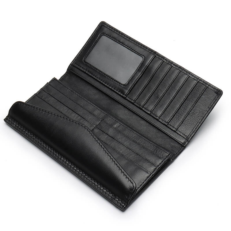 Geldbeutel Damen Geldbörse Portemonnaie geflochtenes Leder lang