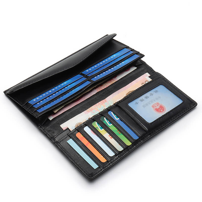 Geldbeutel Damen Geldbörse Portemonnaie geflochtenes Leder lang