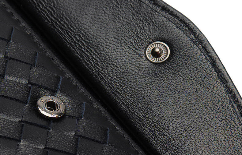 Geldbeutel Damen Geldbörse Portemonnaie geflochtenes Leder lang