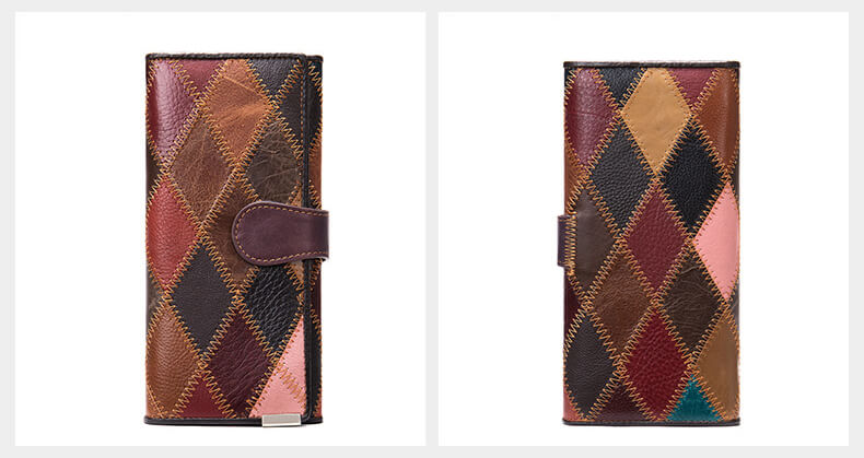 Geldbörse Damen bunt Leder lange Portemonnaie Frauen