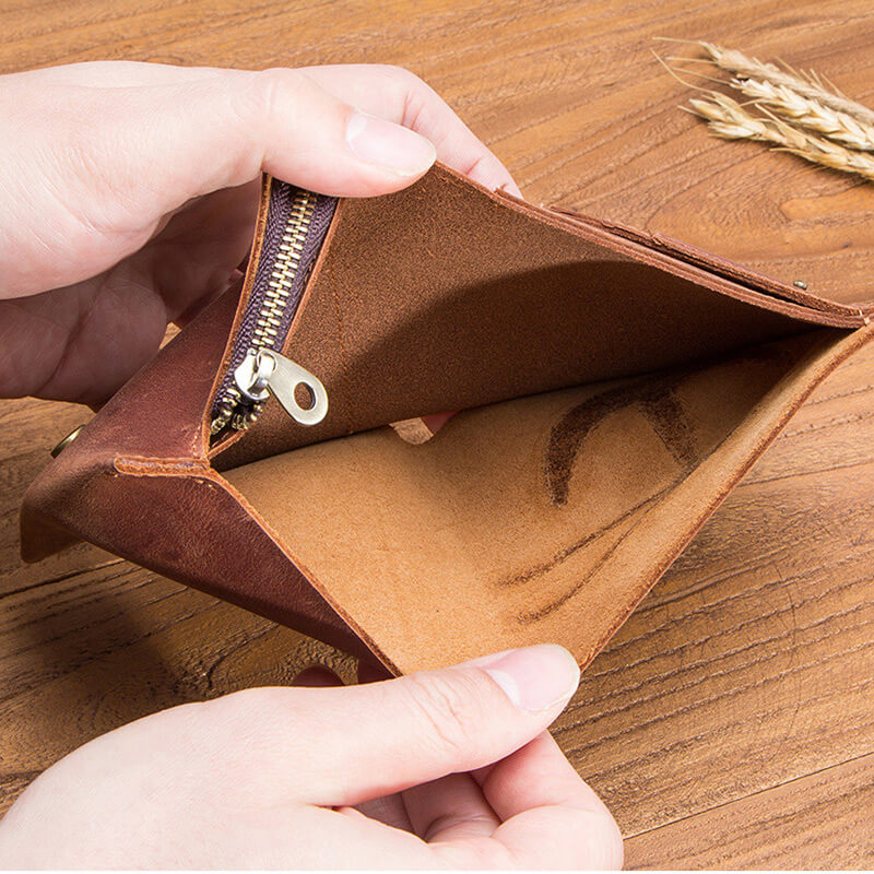 Geldbörse Herren Leder kleines Portemonnaie für Hosentasche Hochformat Brieftasche