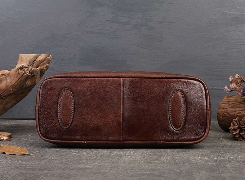 Handtasche Mittelgroß Damen leder Umhängetasche Vintage mit breitem Gurt