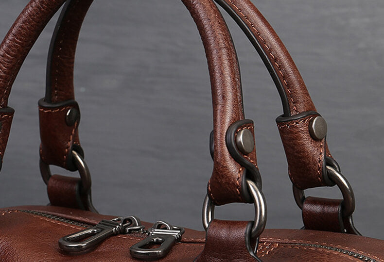 Handtasche Mittelgroß Damen leder Umhängetasche Vintage mit breitem Gurt