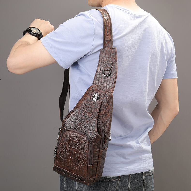 brusttasche leder braun