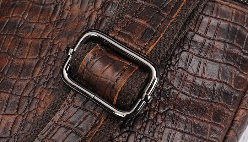Herren Brusttasche Leder Brustbeutel Krokodil Muster Brust Umhänge Tasche