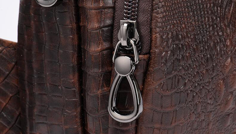 Herren Brusttasche Leder Brustbeutel Krokodil Muster Brust Umhänge Tasche