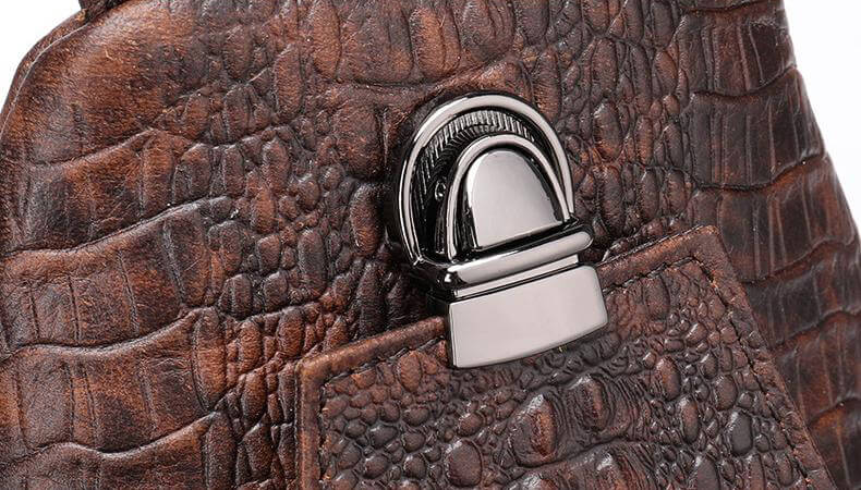 Herren Brusttasche Leder Brustbeutel Krokodil Muster Brust Umhänge Tasche