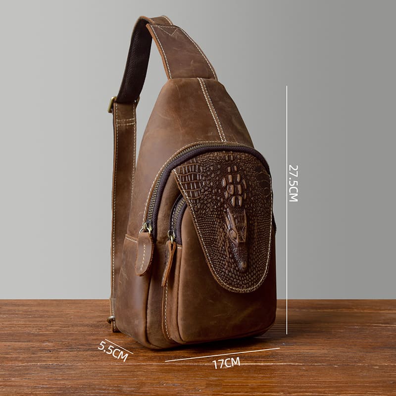 brusttasche leder braun