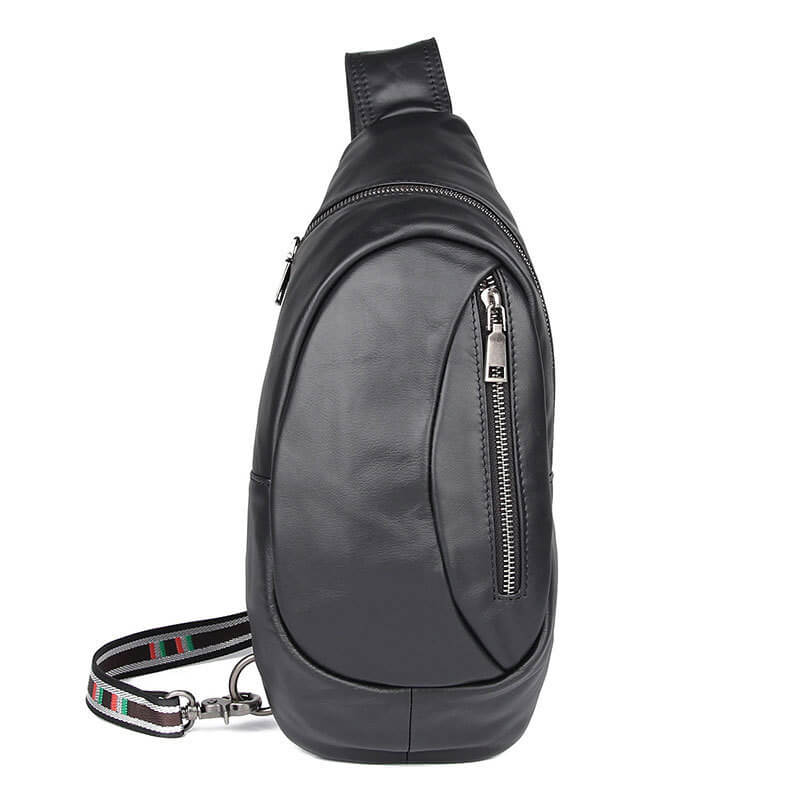 brusttasche herren leder schwarz
