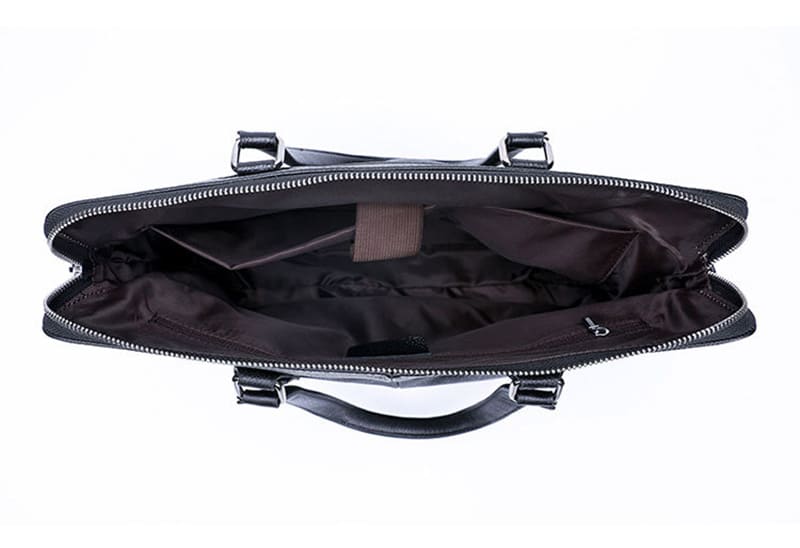 Herren Businesstasche Leder schwarz Aktentasche Laptopfach Handtasche
