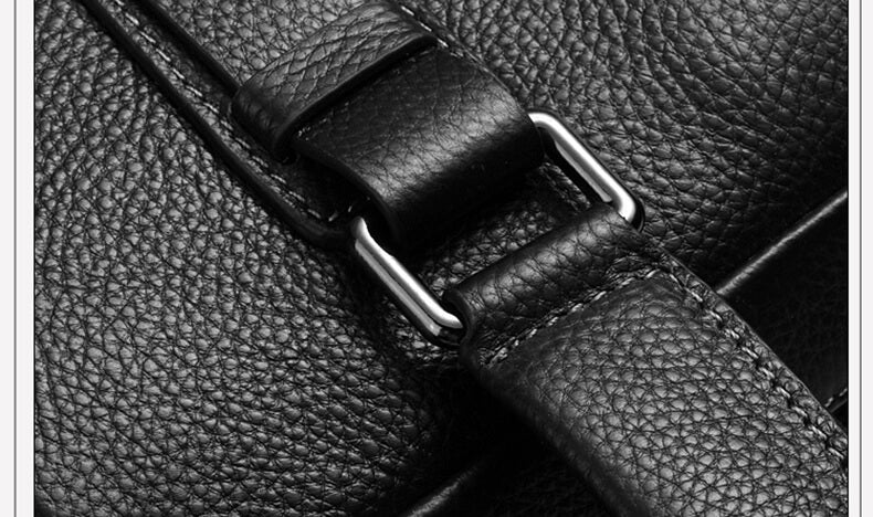Herren Businesstasche mit Laptopfach Umhängetasche Leder Aktentasche A4 schwarz und kaffeebraun
