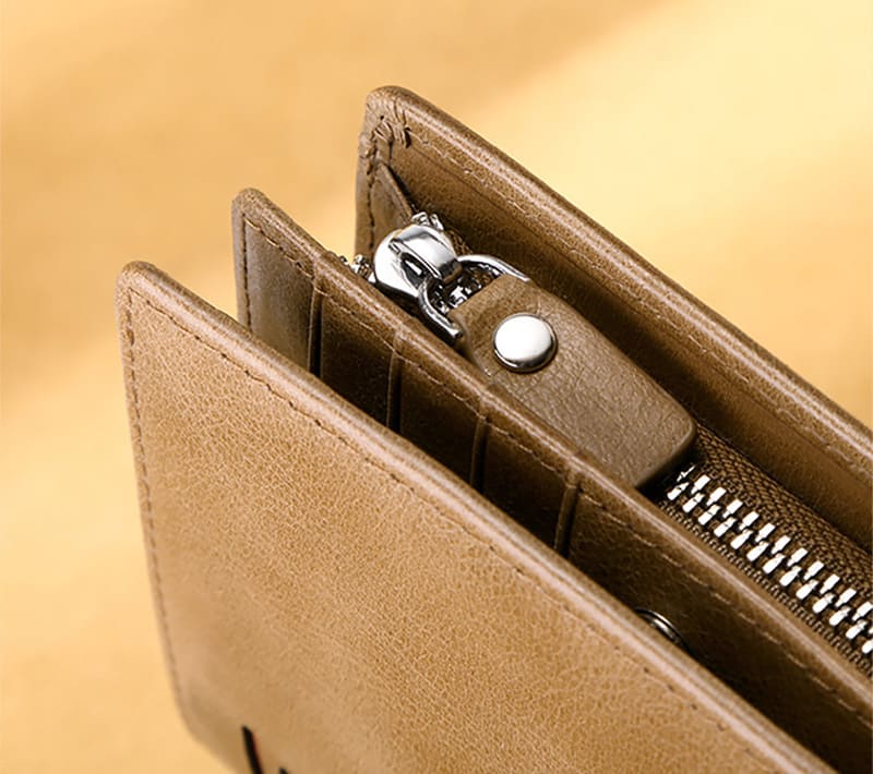 Herren Geldbörse Leder für Hosentasche RFID Schutz Portemonnaie mit Münzfach