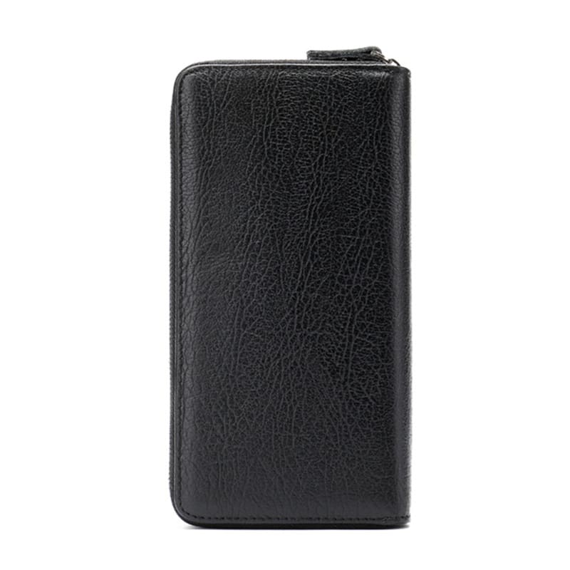 Herren Geldbörse Leder lang Brieftasche schwarz Portemonnaie Clutch