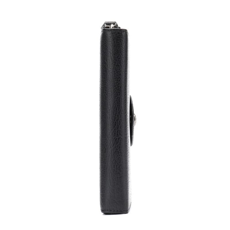 Herren Geldbörse Leder lang Brieftasche schwarz Portemonnaie Clutch