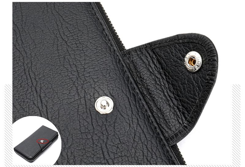 Herren Geldbörse Leder lang Brieftasche schwarz Portemonnaie Clutch