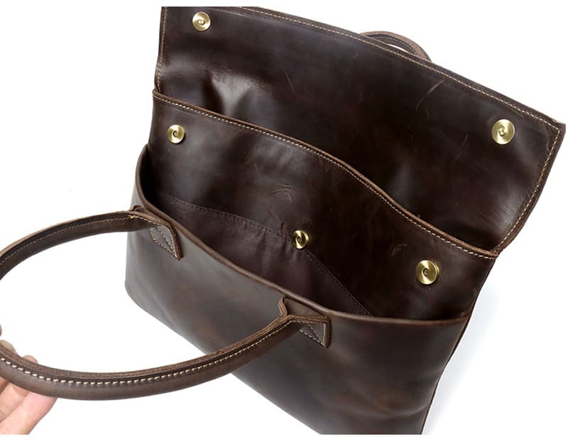 Herren Handtasche Leder Businesstasche Umhängetasche für Arbeit mit Laptopfach Aktentasche