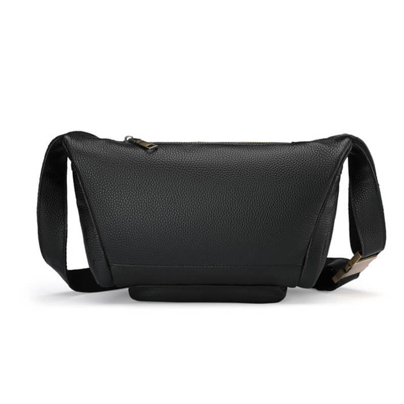 Herren Hüfttasche schwarz Leder Bauchtasche Männer
