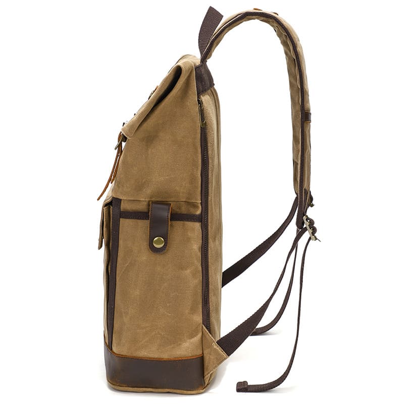 Herren Rucksack Canvas Rolltop für Uni Sport Schule und Reisen