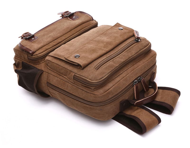 Herren Rucksack Canvas mit Laptopfach und vielen Fächern für Uni und Reisen