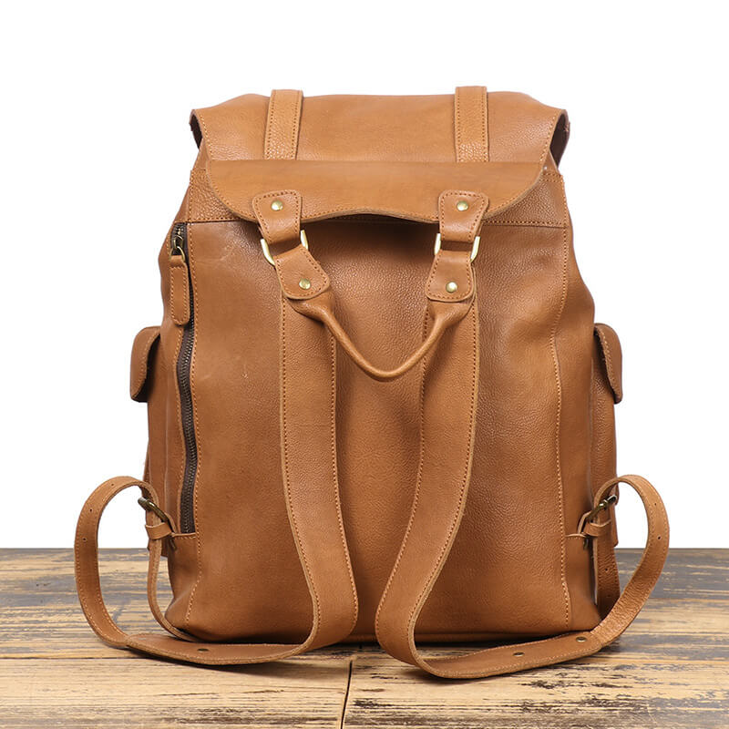 Herren Rucksack Leder Vintage mit Laptopfach für Reisen und Alltag Lederrucksack Männer