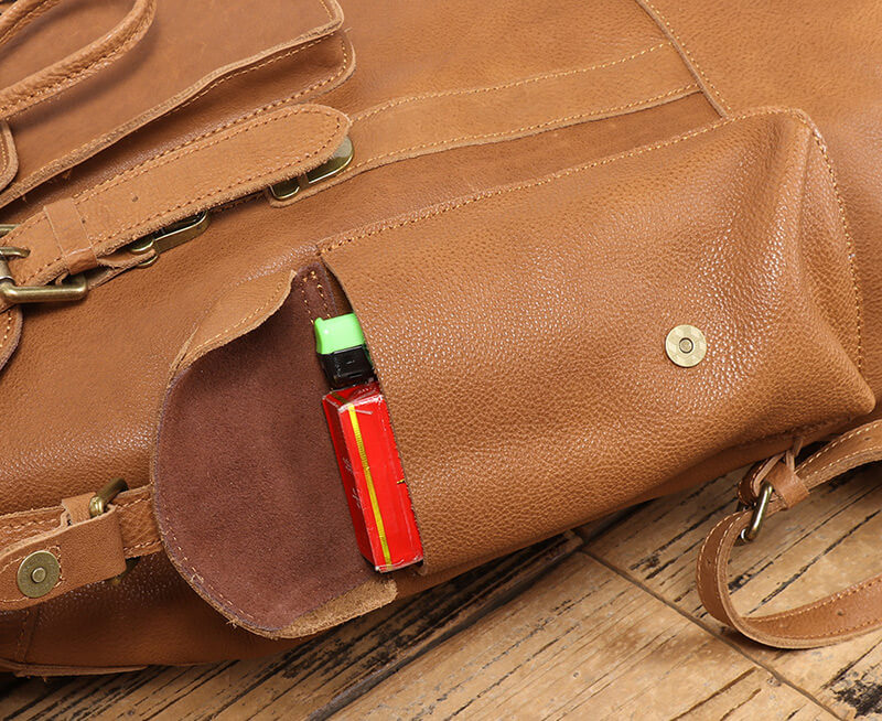 Herren Rucksack Leder Vintage mit Laptopfach für Reisen und Alltag Lederrucksack Männer