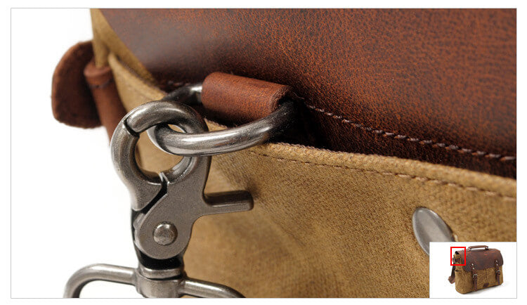 Herren Umhängetasche für Männer Motorrad Kuriertasche gewachstes Canvas mit Laptopfach