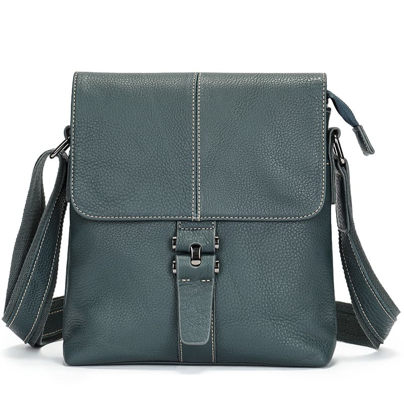 umhängetasche herren blau leder