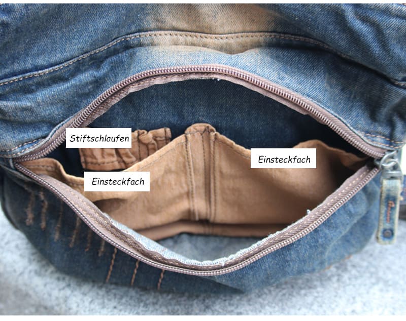 Herren retro Umhängetasche Outdoor aus Denim Messenger Bag Jeans