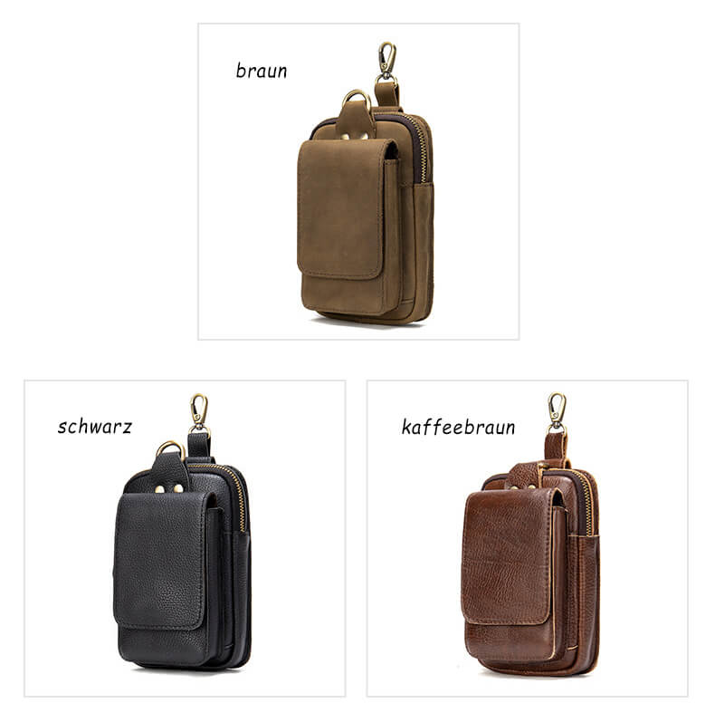 Hüfttasche Herren kleine Gürteltasche Vintage Leder