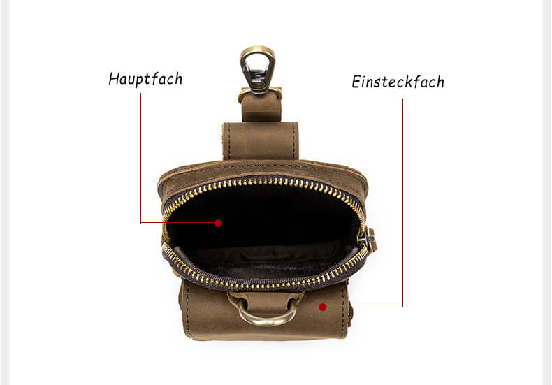 Hüfttasche Herren kleine Gürteltasche Vintage Leder
