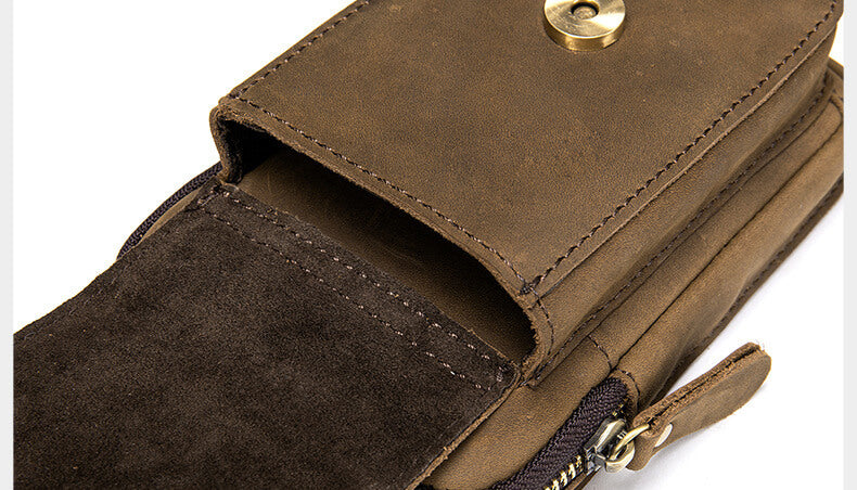Hüfttasche Herren kleine Gürteltasche Vintage Leder