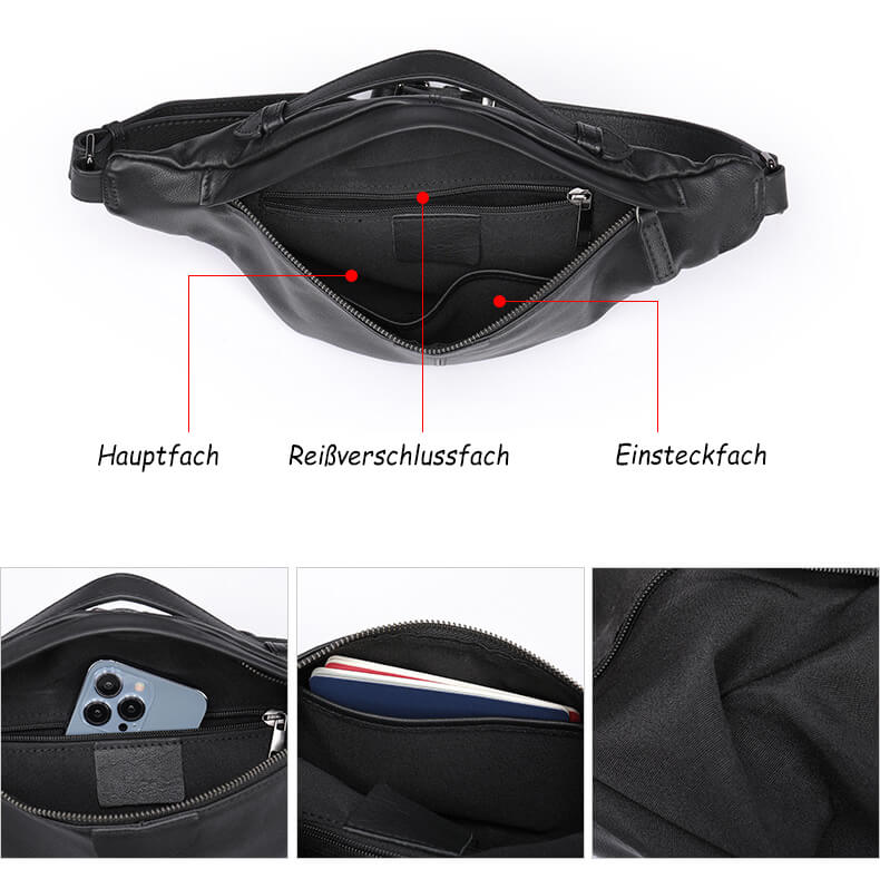 Hüfttasche Tasche für über die Schulter Damen Leder Brusttasche Umhängetasche