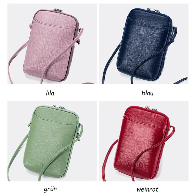 Kleine Umhängetasche Damen aus Leder Handytasche zum Umhängen