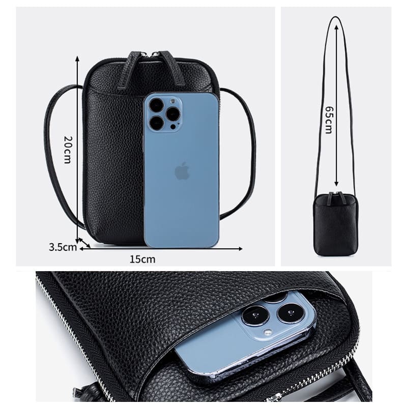 Kleine Umhängetasche Damen aus Leder Handytasche zum Umhängen