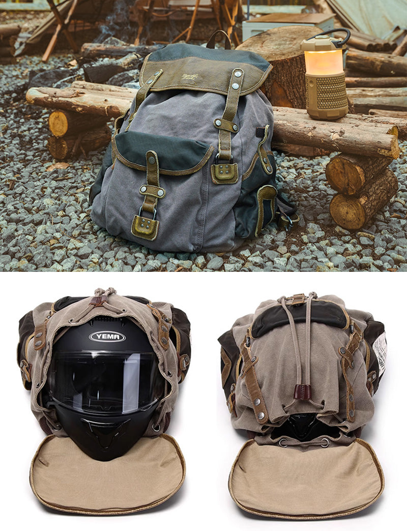 Vintage Segeltuch-Rucksack Von Fletion – Lässiger Daypack Für Uni, Reisen & Outdoor