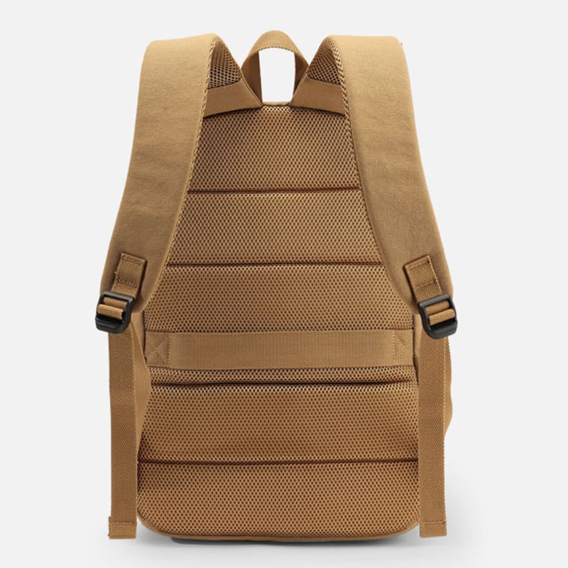 Vintage Rucksack Canvas Herren Laptoptasche für Schule und Uni schwarz und braun