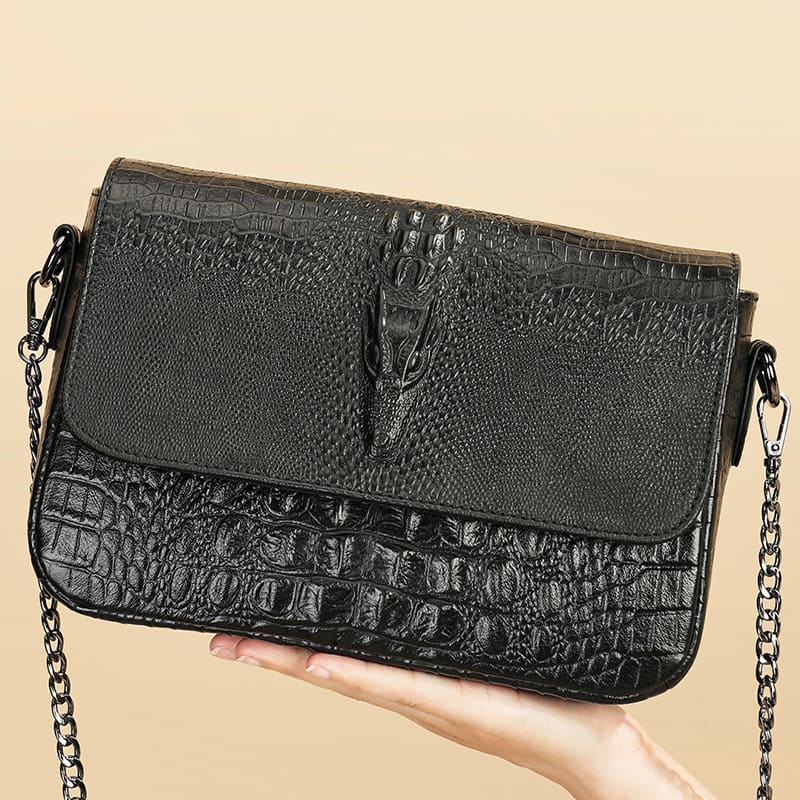 schultertasche damen leder schwarz