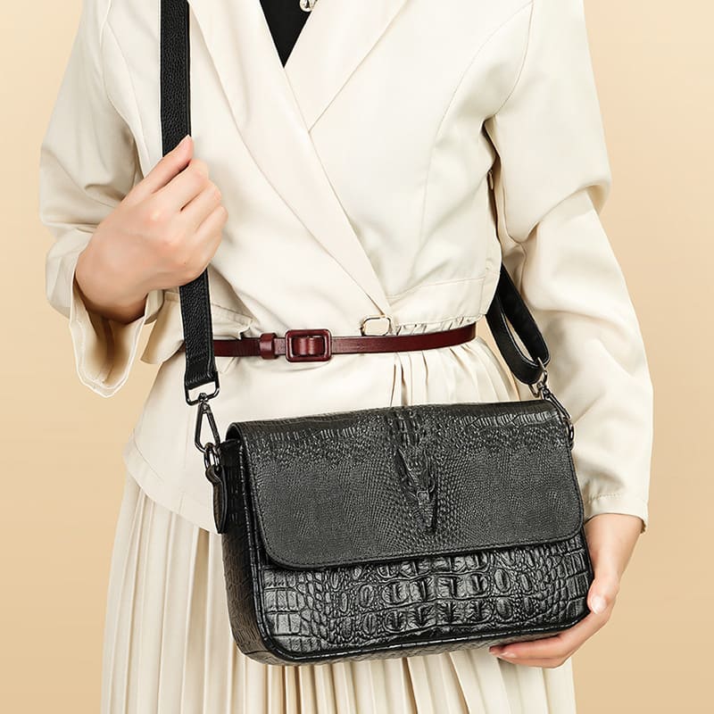 schultertasche kroko-optik