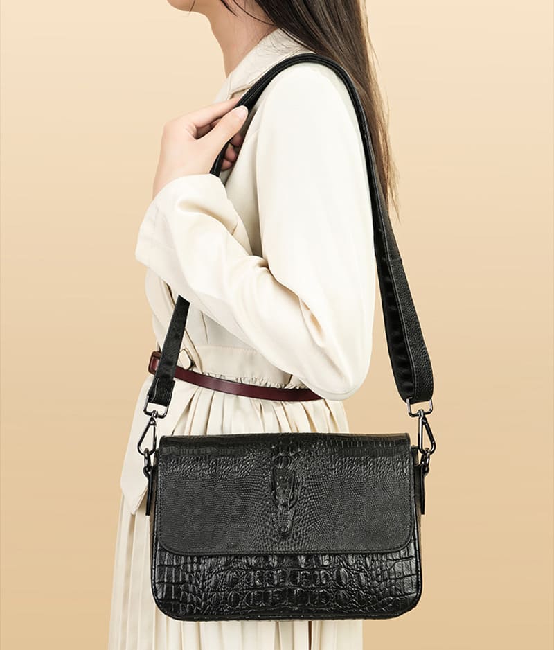 umhängetasche damen leder schwarz