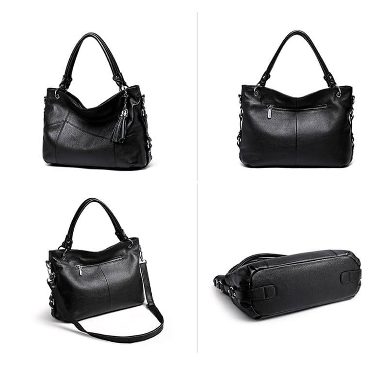Leder Handtasche Damen Umhängetasche Schultertasche elegant mittelgroß