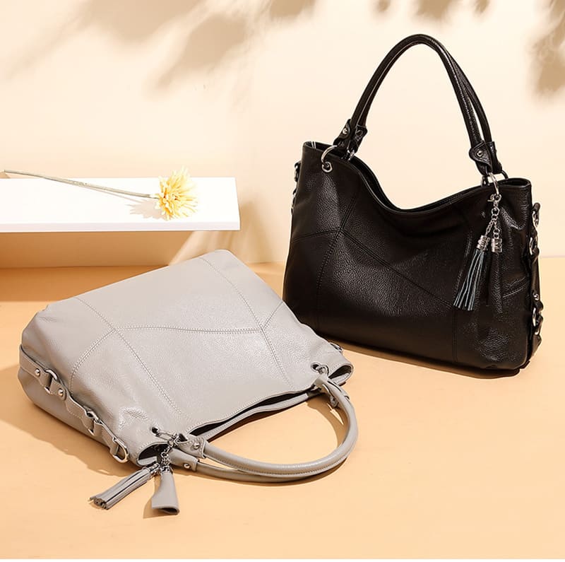 Leder Handtasche Damen Umhängetasche Schultertasche elegant mittelgroß