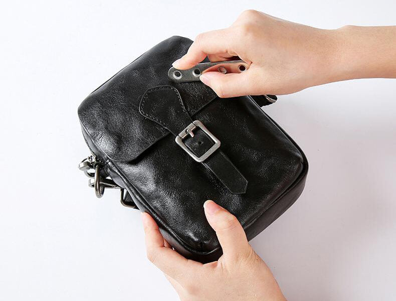 umhängetasche damen schwarz klein leder
