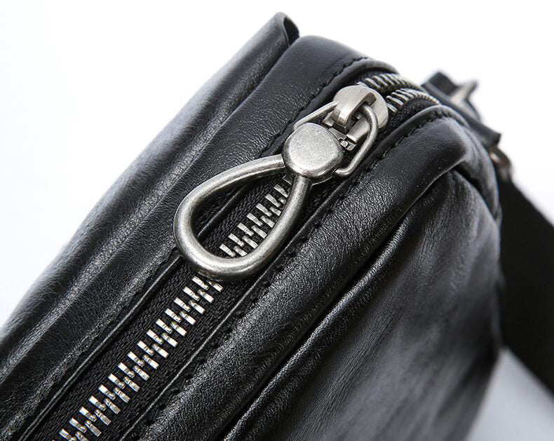 Leder Handytasche kleine Umhängetasche Herren schwarz