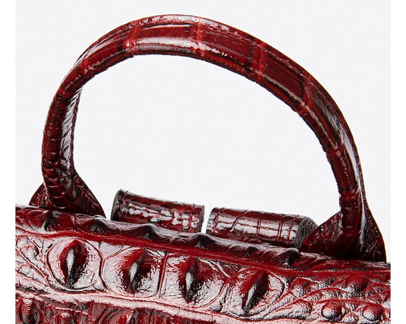 Leder Rucksack Vintage Damen Lederrucksack Kroko Optik in 5 Farben