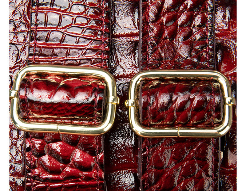 Leder Rucksack Vintage Damen Lederrucksack Kroko Optik in 5 Farben