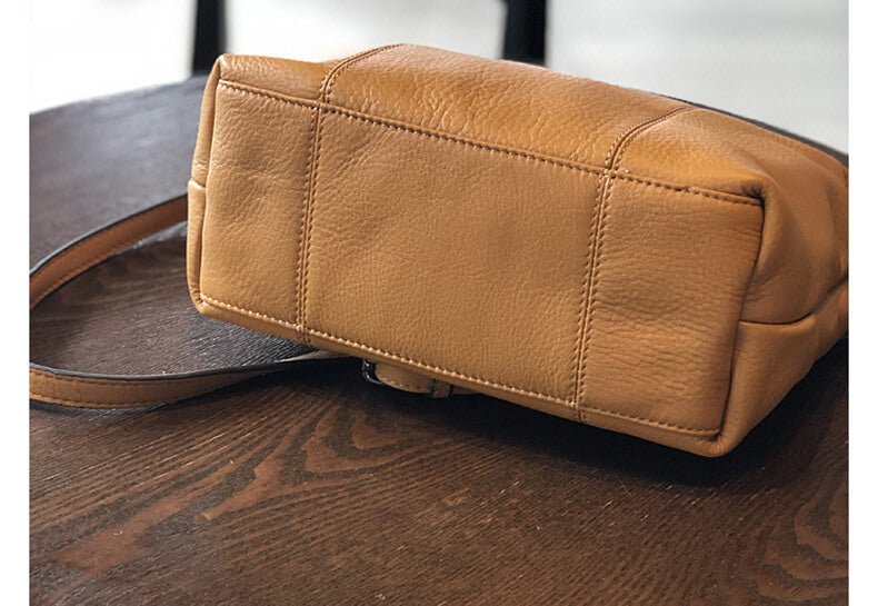 Leder Umhängetasche Damen mit Henkel kleine Handtasche modern