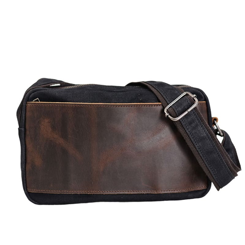 umhängetasche herren canvas leder