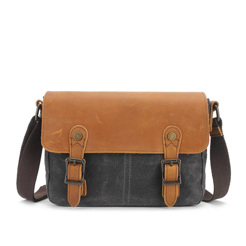 umhängetasche herren canvas leder