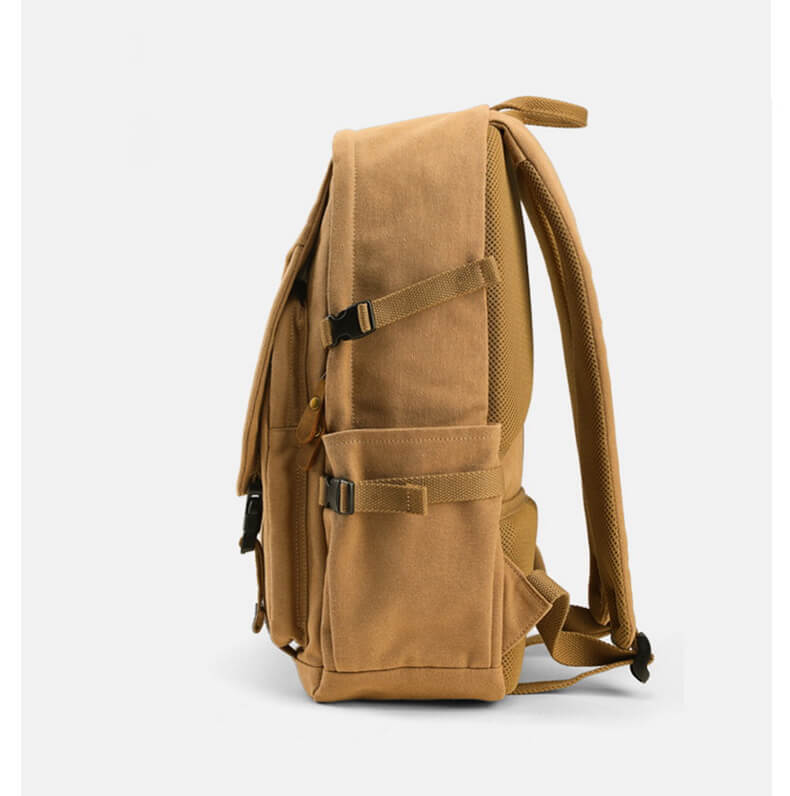 Retro Rucksack Herren Reiserucksack aus Canvas mit Laptopfach für Uni