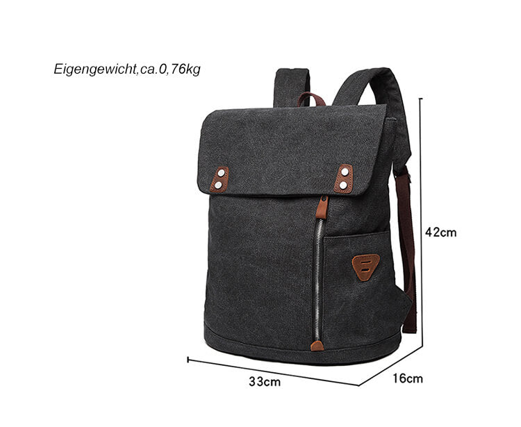 Herren Reiserucksack aus Canvas mit Laptopfach Tagesrucksack Wandern